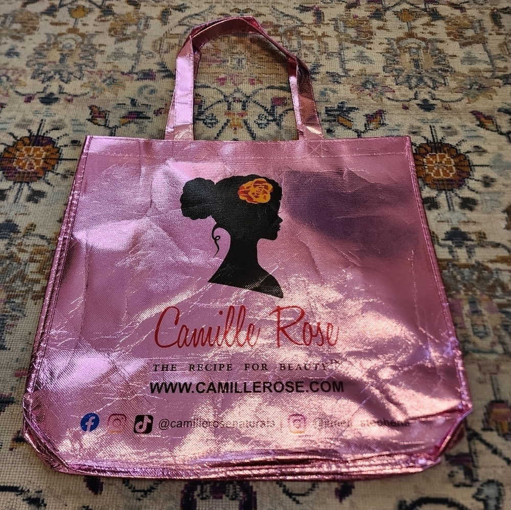 Camille Rose Pink Reusable Shopping Tote Bag Haircare Brand